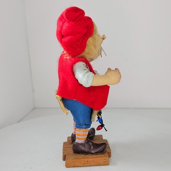 Vintage Possible Dreams Elf Figurine With Christmas Lights Red Hat Clothtique - Picture 4 of 8